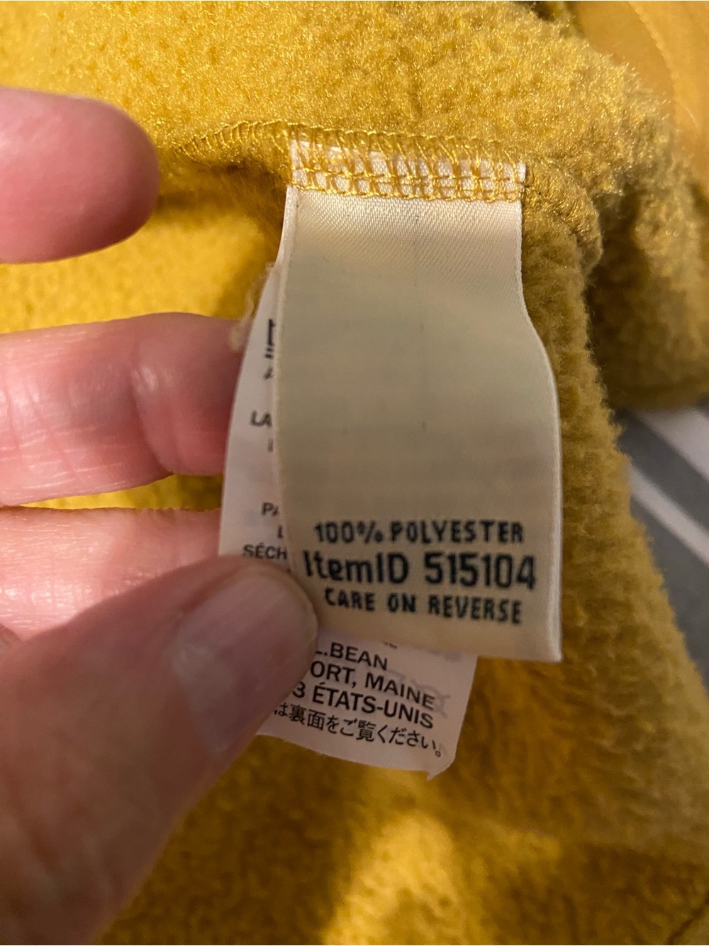 L.L.Bean Golden Yellow Sherpa Fleece Zip Jacket - Picture 5 of 6
